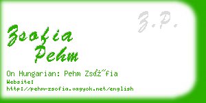 zsofia pehm business card